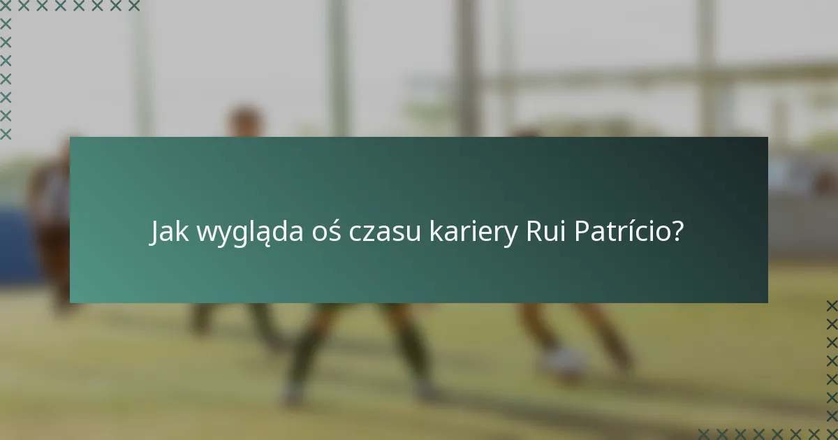 Jak wygląda oś czasu kariery Rui Patrício?