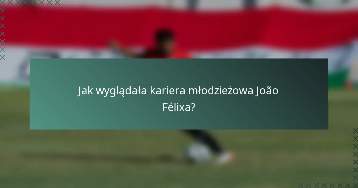 Jak wyglądała kariera młodzieżowa João Félixa?